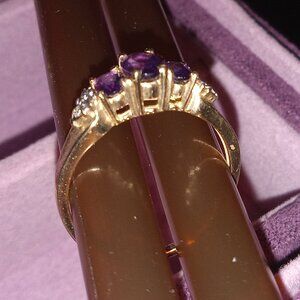 Amethyst and diamond ring